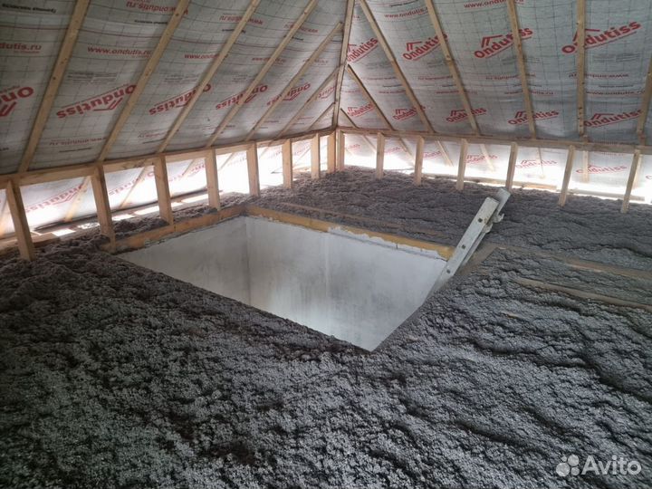 Эковата утеплитель для деревянных крыш