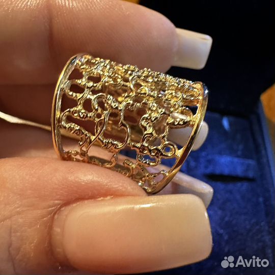 Золотое кольцо широкое 585