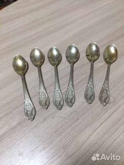 Ложки чайные мельхиоровые позолоченные и посеребр