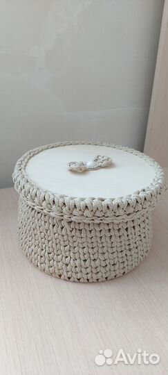 Корзина вязаная,ручная работа