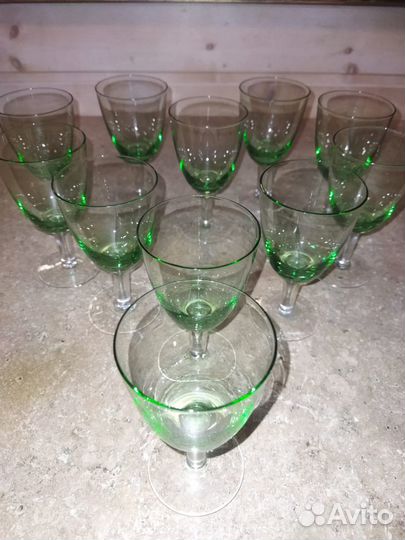 Рюмки советские, зеленые