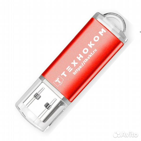 Флеш накопитель 4Gb, USB 2.0, металл, красный