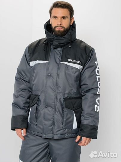 Костюм зимний полюсv-2 цвет Серый/Черный ткань Cel