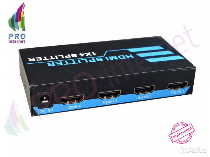 Hdmi Splitter (разветвитель) 1 вход 4 выхода