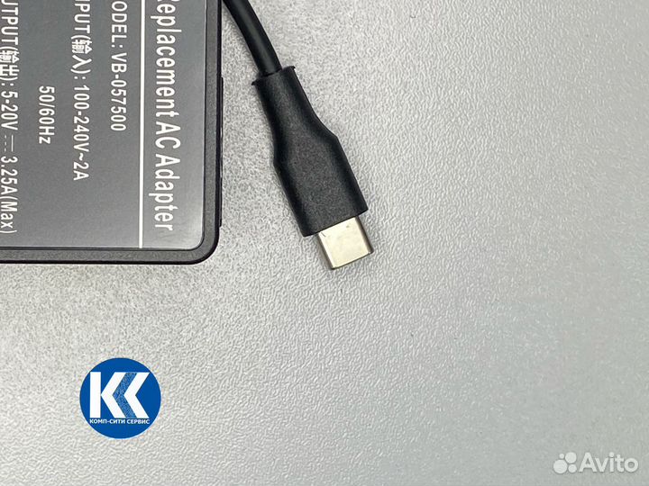 Блок питания для ноутбуков Type-C 65W