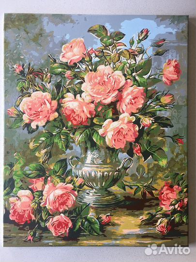 Картина по номерам Ваза с розами