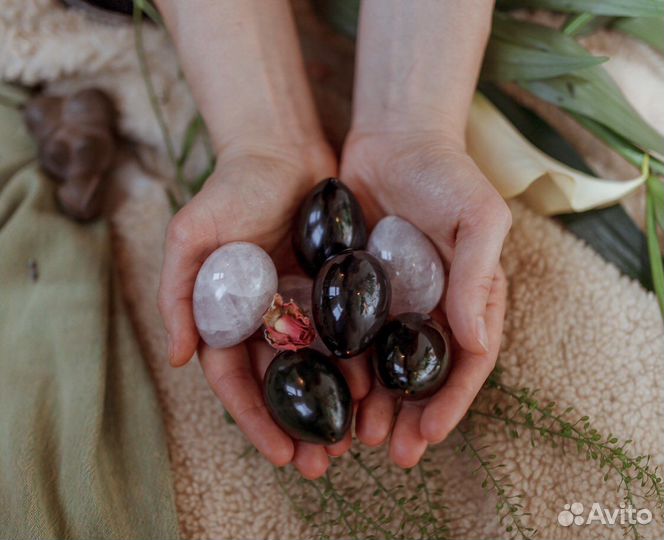 Яйцо для Йони Нефрит Розовый Кварц Обсидиан