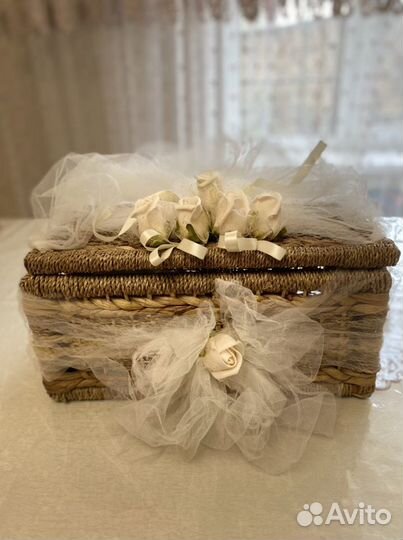 Коробка- корзина плетеная для подарков