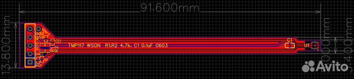 Модуль датчика TMP117 на гибкой печатной плате