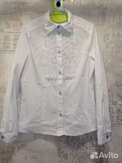 Школьные блузки, сарафан, кардиган 134 размер