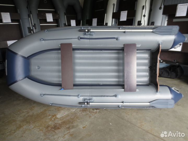 Лодка Флагман 330U; серо-синяя