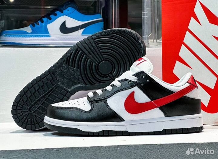 Кроссовки Nike Dunk Low Retro Red Swoosh Panda