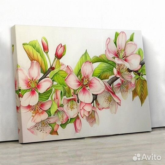 Картины маслом Модульная картина белой сакуры