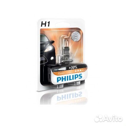 Автолампа philips H1 12V 55W +30 Premium (12258PRB