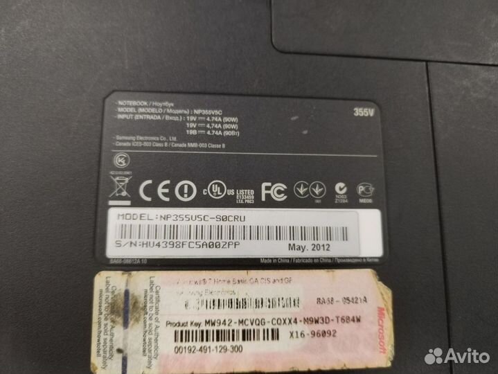 Ноутбук samsung np355v5c