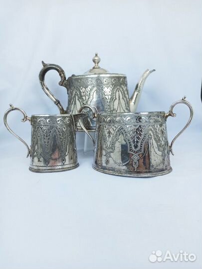 Чайный сервиз, Англия, серебрение, 19 век