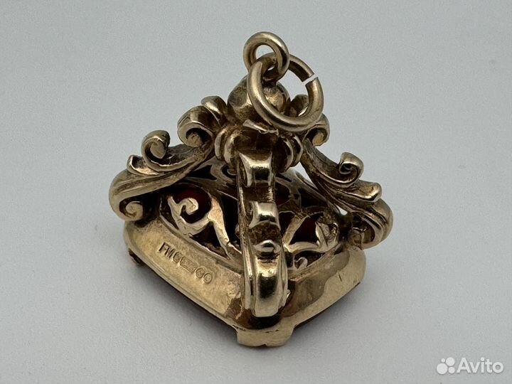 Печать золото 375 гемма сердолик 19 век