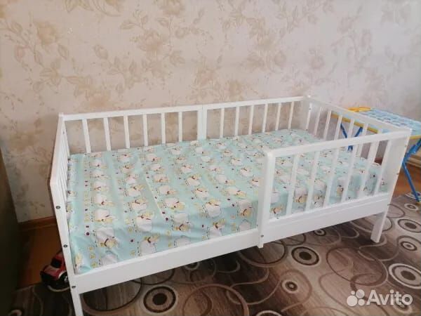 Кроватка высокий борт детская Лисенок из натуральн