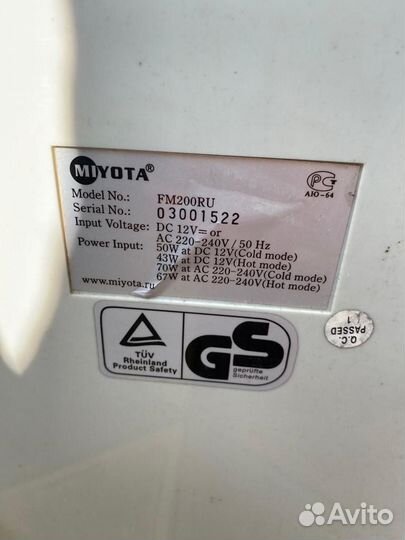 Минихолодильник в машину Miyota