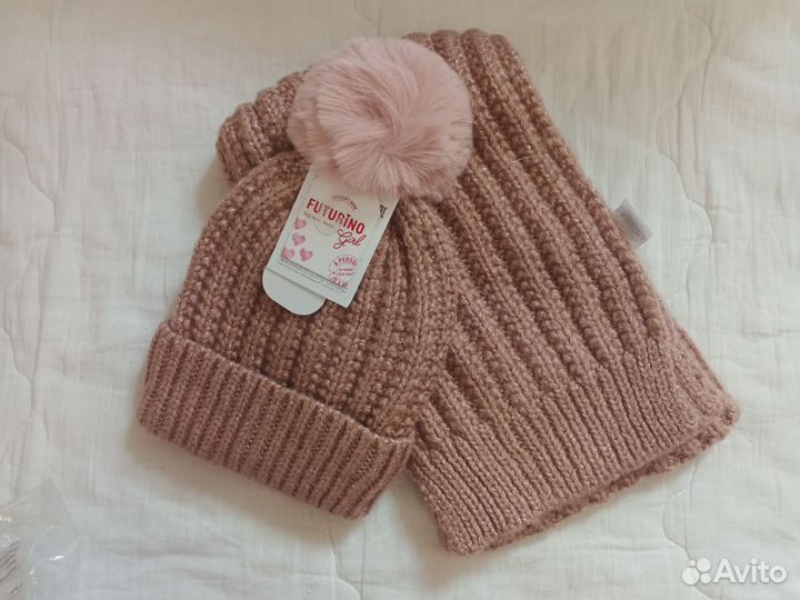 Комплект шапка и шарф для девочки
