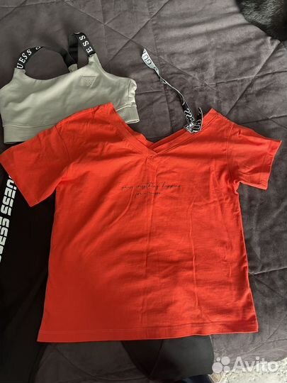 Топ, лосины, футболка guess