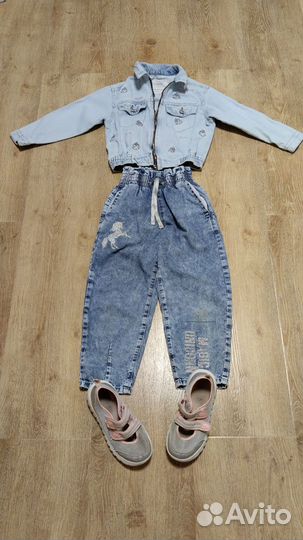 Пакет вещей на девочку 116-122-128 + обувь 31 р