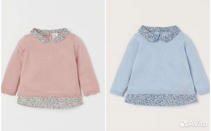 Джемпер h&m для девочки 74 80 для двойни