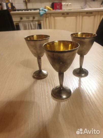 Рюмки СССР мельхиор/позолота клеймо фс8