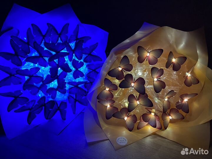 Светящие букеты из бабочек