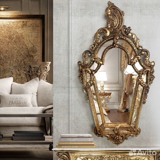 Антикварные зеркала, посуда, серебро, интерьер