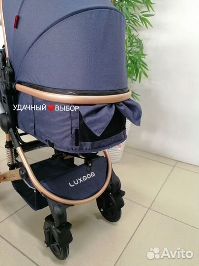 Новая коляска 3в1 Luxmom 530-W (джинсовый)