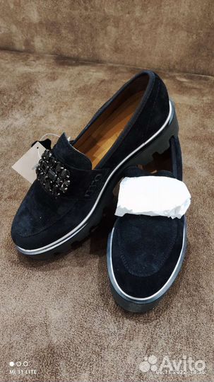 Лоферы женские 38 размер замша новые