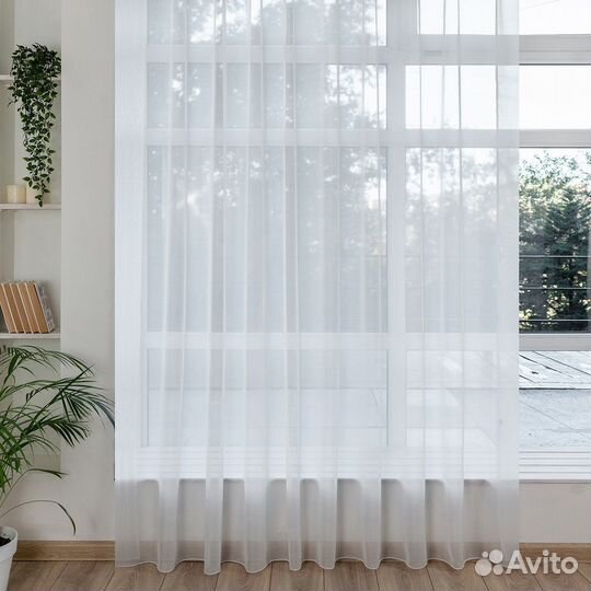 Тюль Вуаль белый с утяжелителем