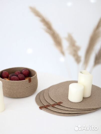 Салфетки из джута на стол