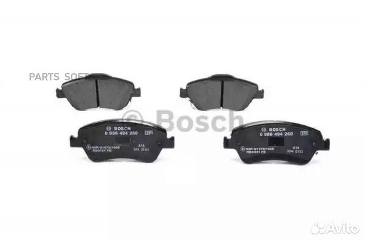 Bosch 0986494260 Колодки тормозные передние Toyota