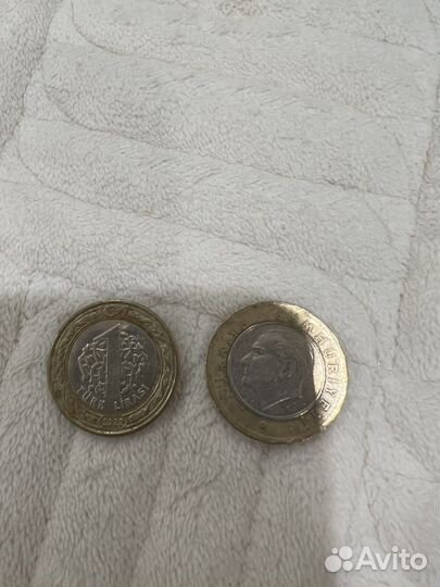 Турецкая Монета 1 лира 2016, 2022