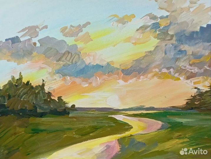 Картина пейзаж закат