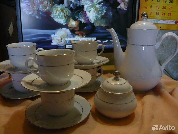 Чешский фарфоровый кофейный сервиз