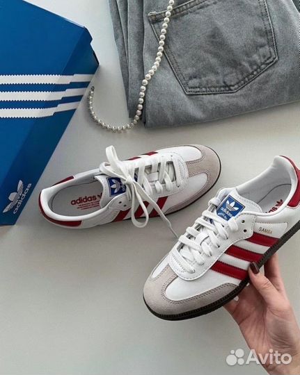 Adidas Originals Samba OG White Red оригинал