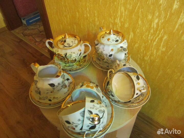Фарфор тончайший сервиз с позолотой СССР
