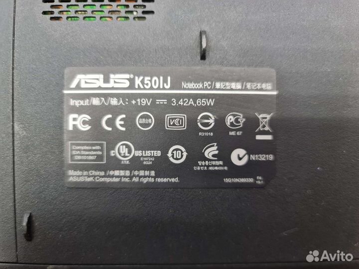 Ноутбук asus K50аb на запчасти
