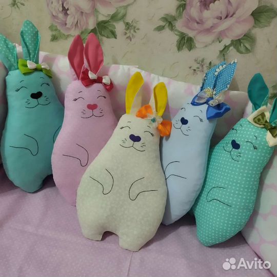 Зайчики игрушки текстильные новые