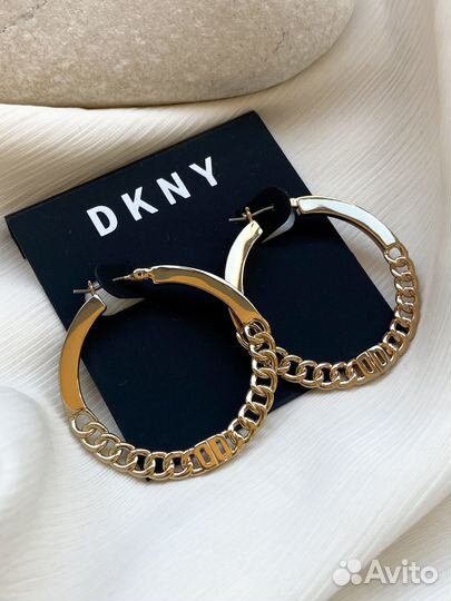 Новые серьги Dkny кольца цепи оригинал