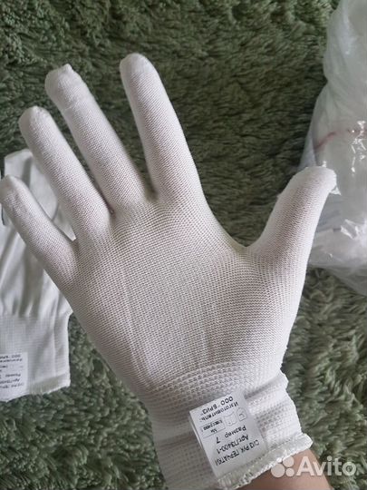 Сиз, Перчатки нейлоновые, белые, размер L