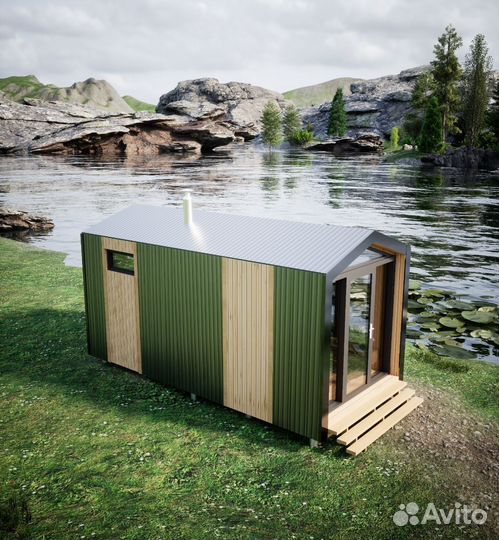 Баня каркасная в стиле 