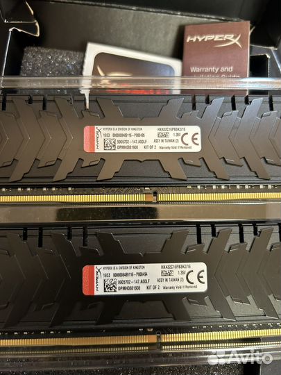 Отправлено. Kingston ddr4 hyperx predator 2x8gb