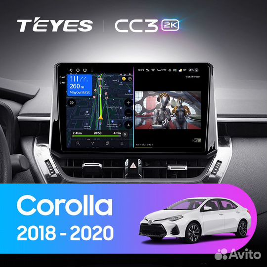 Магнитола Teyes CC3 2K 6/128 Toyota Corolla E210