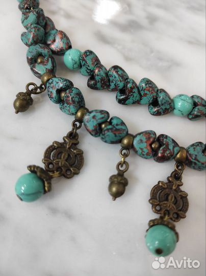Колье под бирюзу авторское