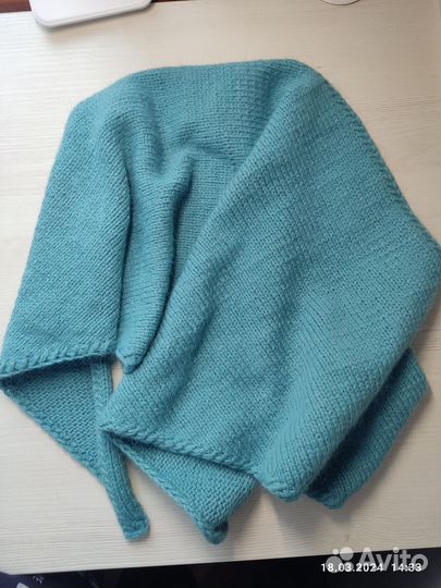 Комплект шапка, варежки и бактус (платок)