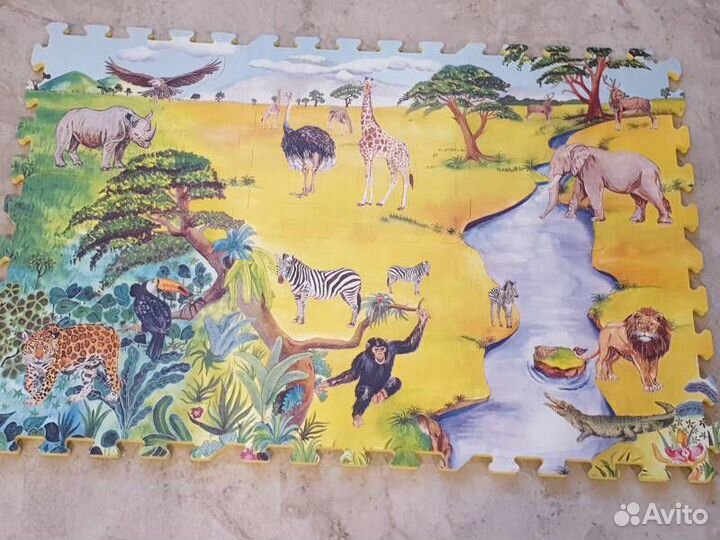 Коврики-пазлы Винни-Пух (цифры) и Африка (звери)